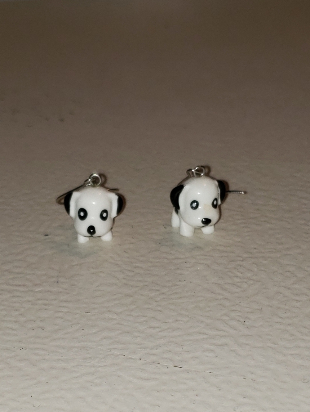 Claire's White and Black Puppy Stud Earrings